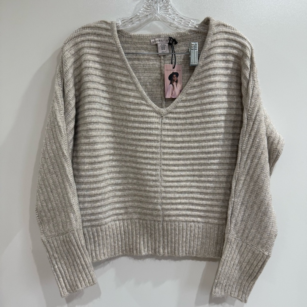Sincerely Jules Cozy Beige V-Neck Sweater